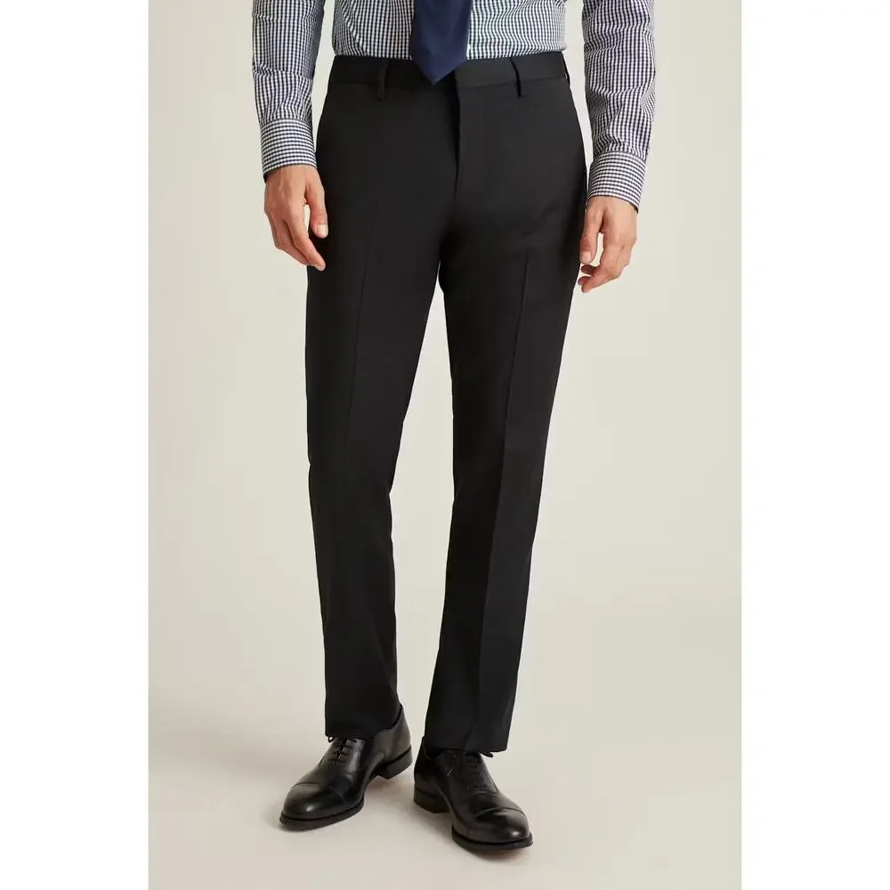 Bonobos Slim Taper Wool Dress Pants Charcoal Gray Unhemmed 33x36.5